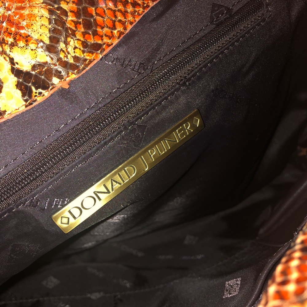 Donald J. Pliner Orange Python Snakeskin Purse